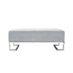 Panca di lusso imbottita in acciaio inossidabile - L122xP42xH45 cm