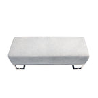 Panca di lusso imbottita in acciaio inossidabile - L122xP42xH45 cm