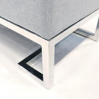 Panca di lusso imbottita in acciaio inossidabile - L122xP42xH45 cm