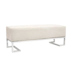 Panca di lusso imbottita in acciaio inossidabile - L122xP42xH45 cm