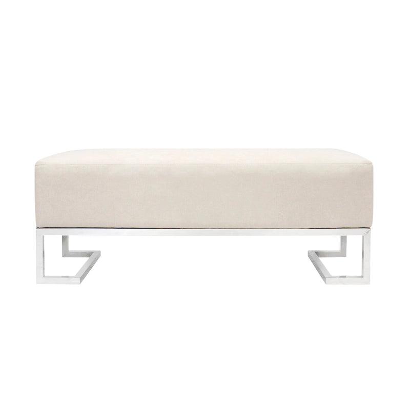 Panca di lusso imbottita in acciaio inossidabile - L122xP42xH45 cm
