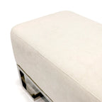 Panca di lusso imbottita in acciaio inossidabile - L122xP42xH45 cm