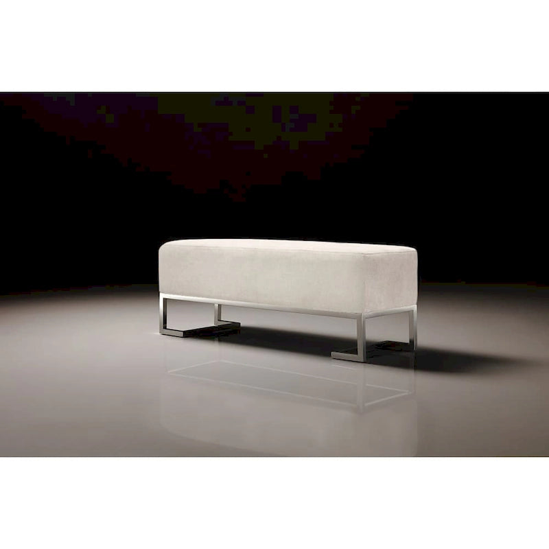 Panca di lusso imbottita in acciaio inossidabile - L122xP42xH45 cm