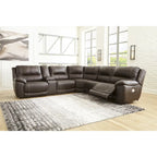 Signature Design by Ashley Dunleith Brown 6-Piece Power Reclining Sectional - 136W x 123D x 43H
