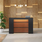 Ampio banco reception con luci a LED per salone, sala d'attesa, negozio, ufficio, hall, negozio al dettaglio, clinica