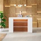 Ampio banco reception con luci a LED per salone, sala d'attesa, negozio, ufficio, hall, negozio al dettaglio, clinica