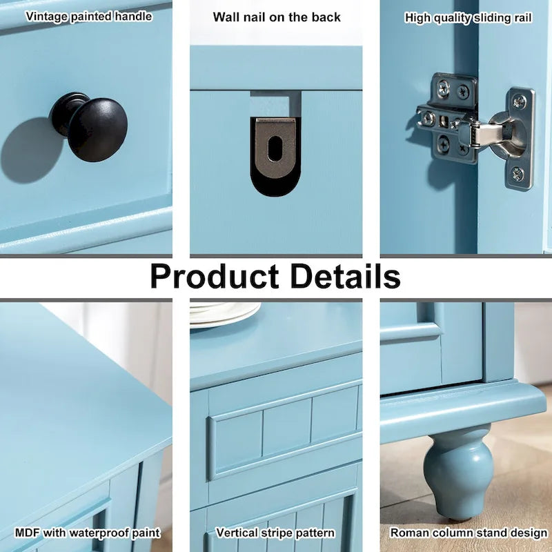Mobile Credenza Madia Contenitore Mobile da Cucina con Cassetti Tavolo Consolle con Ante