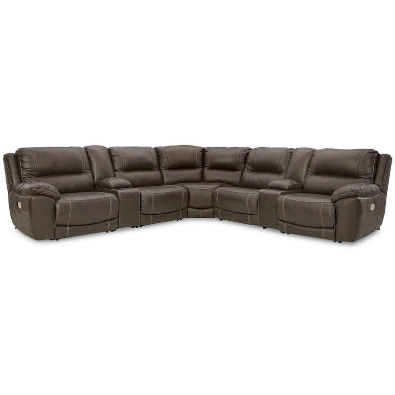 Signature Design by Ashley Dunleith Brown 7-Piece Power Reclining Sectional - 136W x 136D x 43H