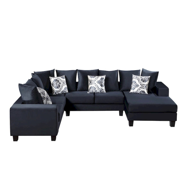 Canapé d'angle moderne Merax en forme de U avec de nombreux oreillers inclus