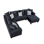 Canapé d'angle moderne Merax en forme de U avec de nombreux oreillers inclus