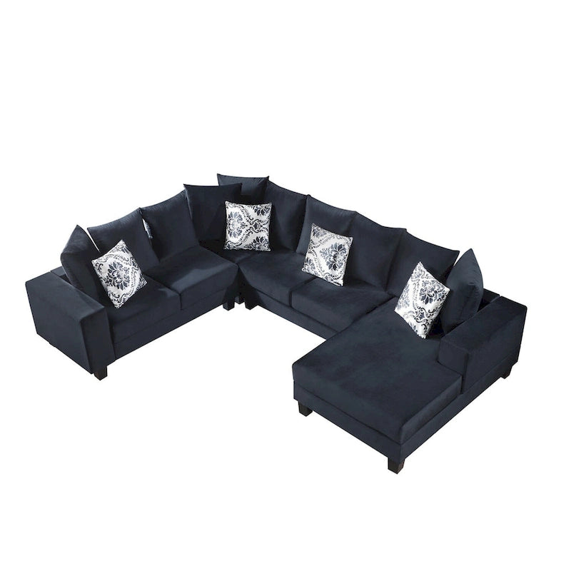 Canapé d'angle moderne Merax en forme de U avec de nombreux oreillers inclus