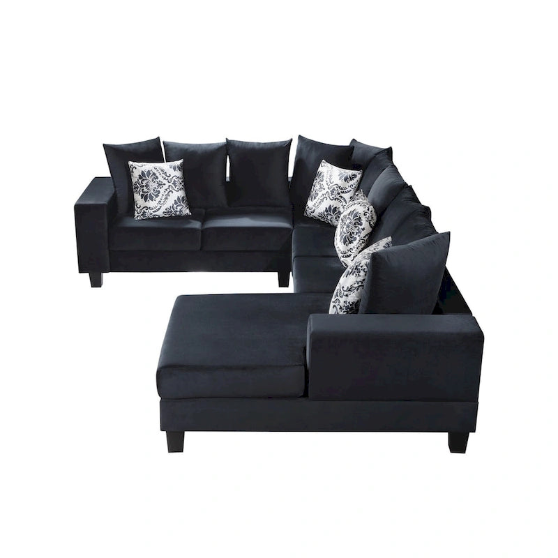 Canapé d'angle moderne Merax en forme de U avec de nombreux oreillers inclus