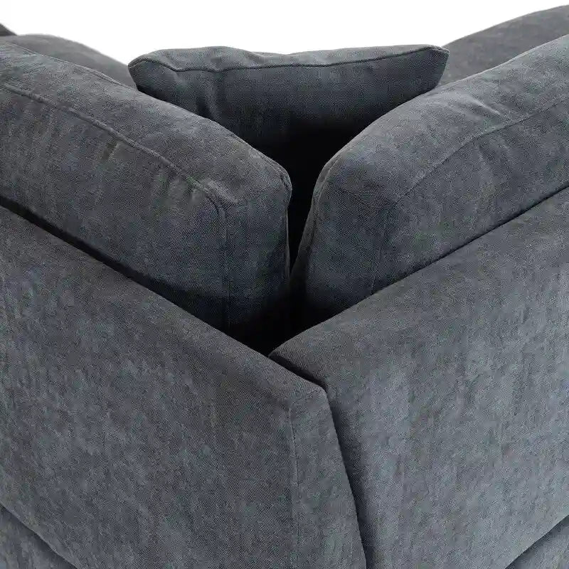 Divano componibile con pouf contenitore estraibile, 2 portabicchieri a scomparsa