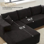 HOOOWOOO Canapé d'angle moderne en velours côtelé avec oreillers