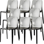 Amber Acrylic Armless Low Back Dining Chair