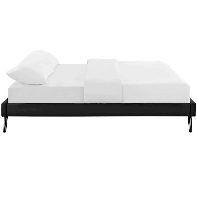 Struttura letto matrimoniale queen size con gambe tonde a raggiera