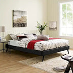 Struttura letto matrimoniale queen size con gambe tonde a raggiera