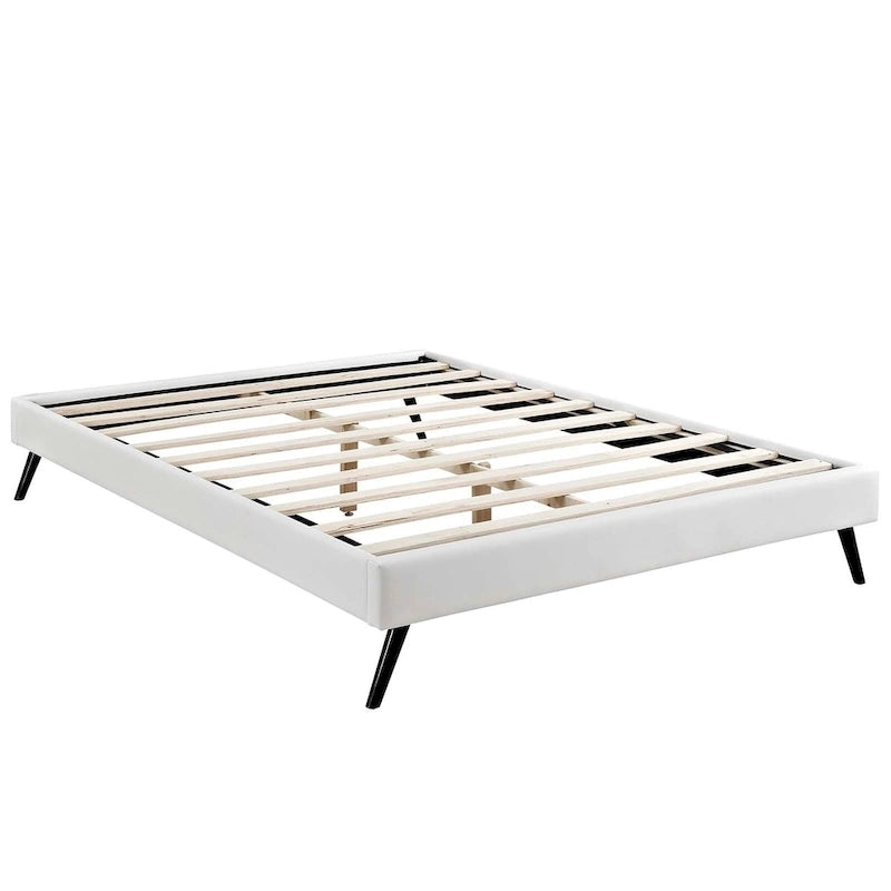 Struttura letto matrimoniale queen size con gambe tonde a raggiera