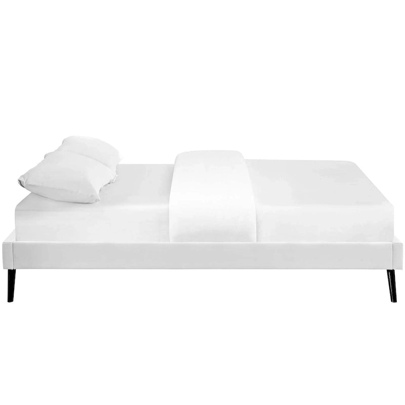 Struttura letto matrimoniale queen size con gambe tonde a raggiera