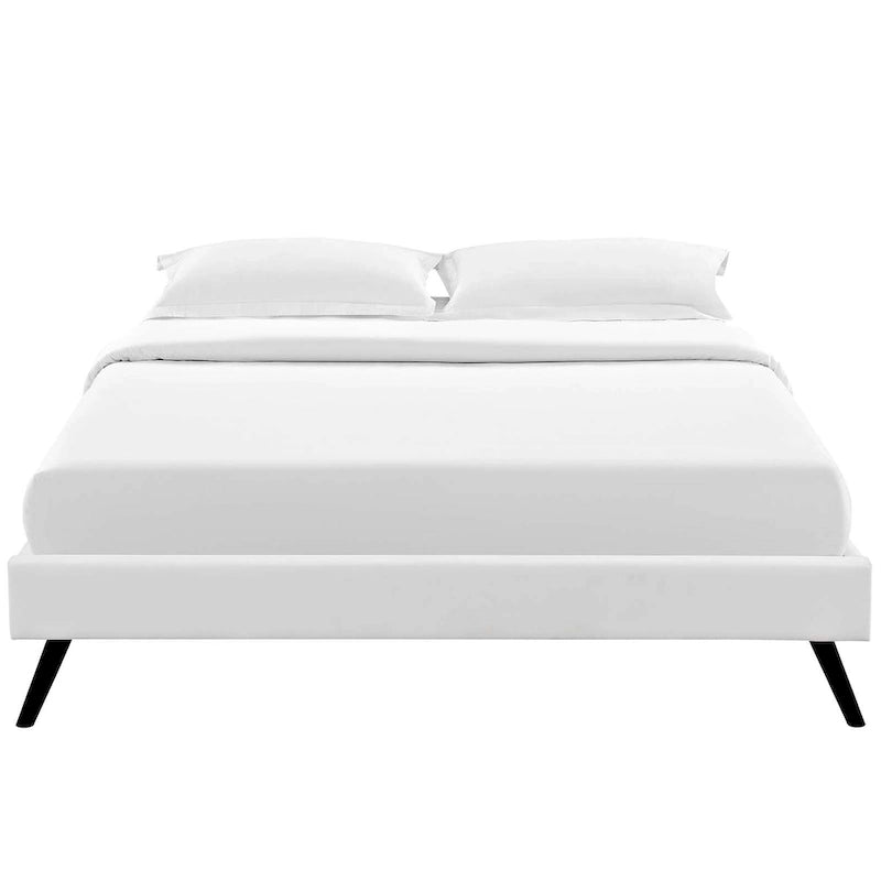 Struttura letto matrimoniale queen size con gambe tonde a raggiera