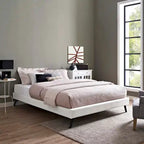 Struttura letto matrimoniale queen size con gambe tonde a raggiera