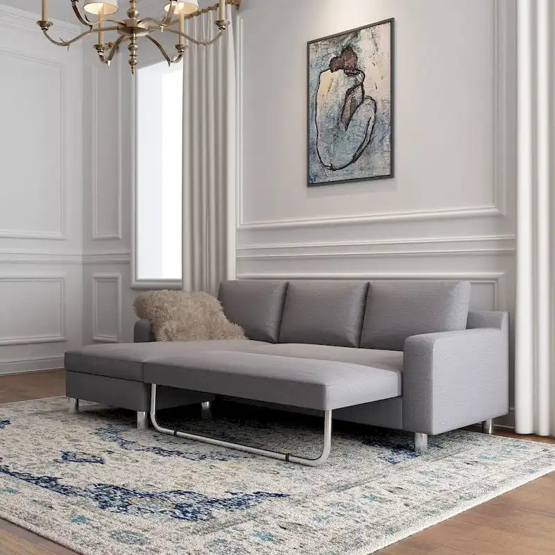 Divano Letto Sezionale Lato Sinistro In Lino Hampton US Pride Furniture