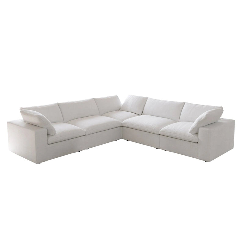 Divano Sezionale Modulare Convertibile, Divano ad Angolo a 5 Posti con Cuscini, 2 x 120.45 Divano Minimalista per Soggiorno