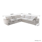 Divano Sezionale Modulare Convertibile, Divano ad Angolo a 5 Posti con Cuscini, 2 x 120.45 Divano Minimalista per Soggiorno