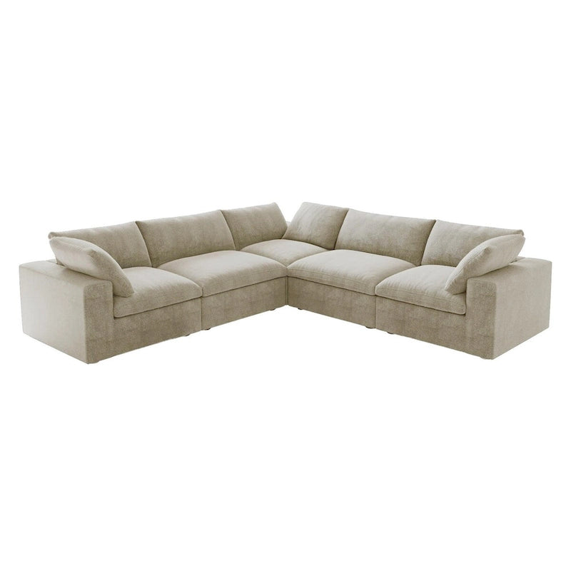 Divano Sezionale Modulare Convertibile, Divano ad Angolo a 5 Posti con Cuscini, 2 x 120.45 Divano Minimalista per Soggiorno