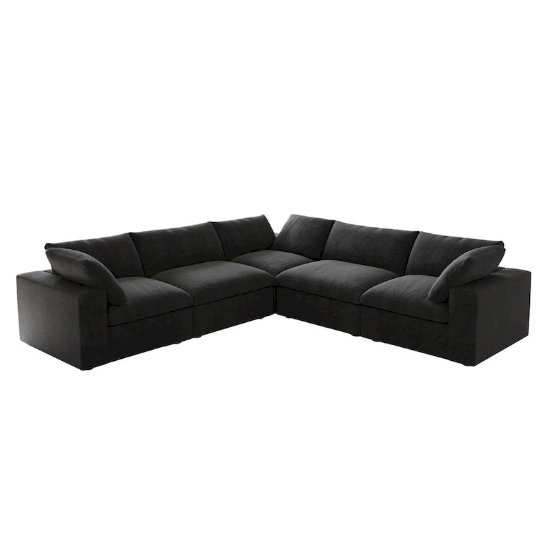 Divano Sezionale Modulare Convertibile, Divano ad Angolo a 5 Posti con Cuscini, 2 x 120.45 Divano Minimalista per Soggiorno
