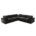 Divano Sezionale Modulare Convertibile, Divano ad Angolo a 5 Posti con Cuscini, 2 x 120.45 Divano Minimalista per Soggiorno