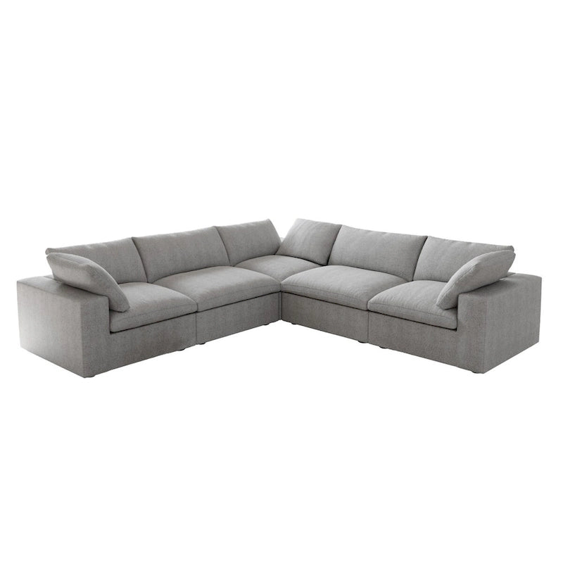 Divano Sezionale Modulare Convertibile, Divano ad Angolo a 5 Posti con Cuscini, 2 x 120.45 Divano Minimalista per Soggiorno
