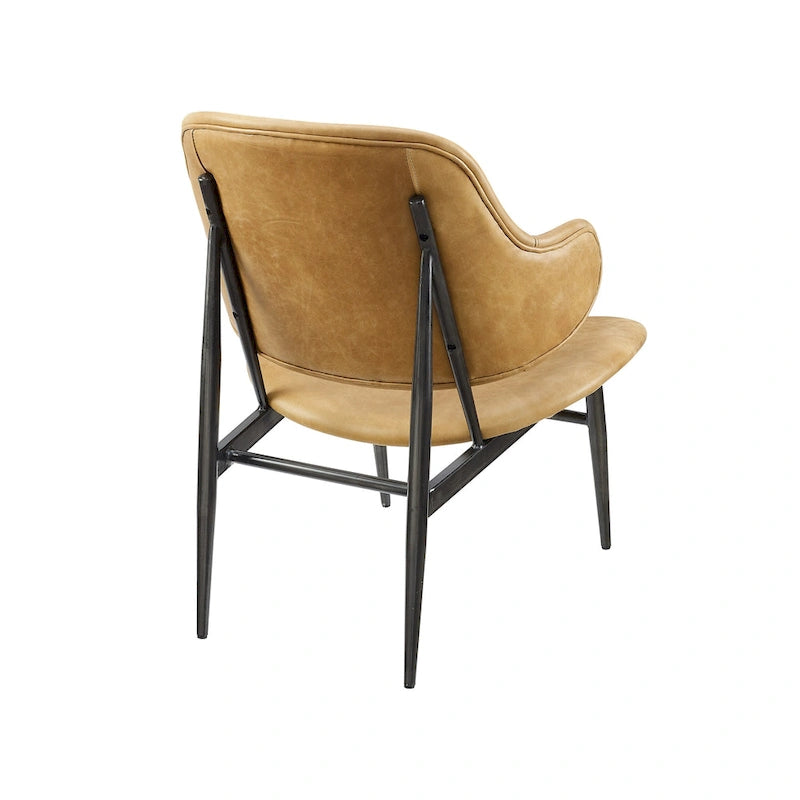 Poltrona lounge d'accento in vera pelle