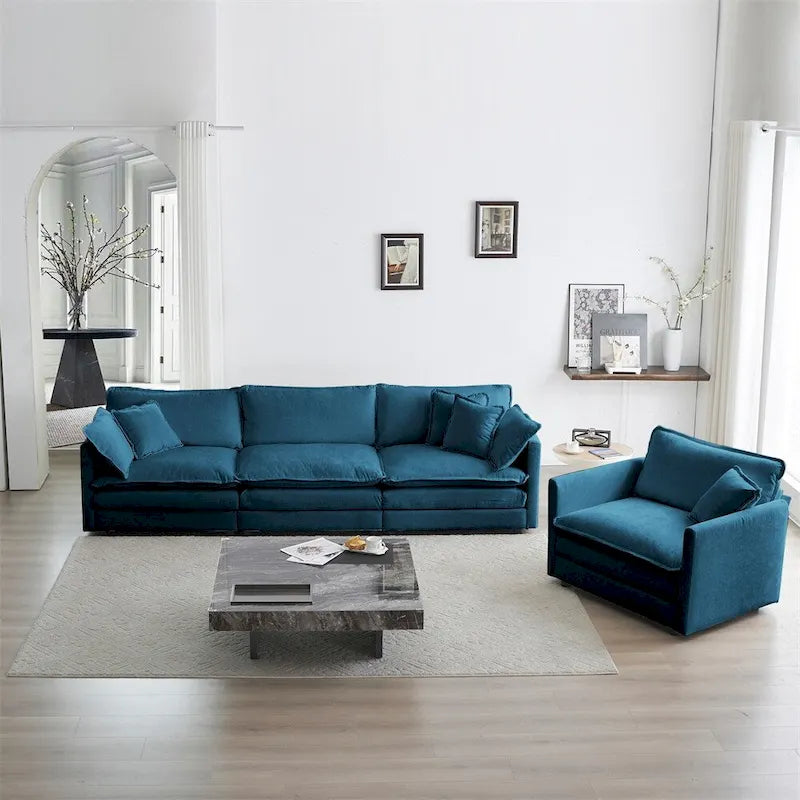 Divano imbottito a 3 posti, set divano componibile, set divani moderni