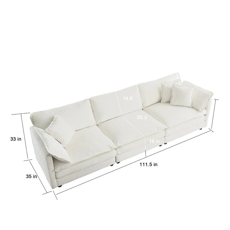 Divano imbottito a 3 posti, set divano componibile, set divani moderni