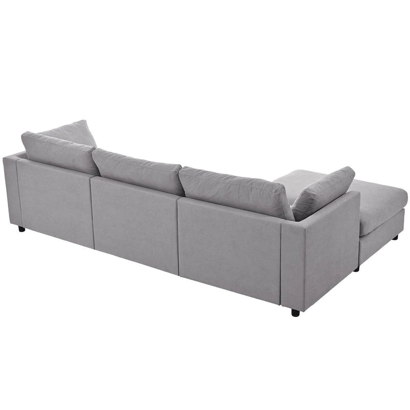 Canapé d'angle convertible rembourré Merax, en forme de L avec méridienne réversible