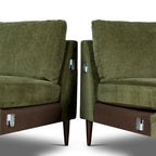 Divano componibile Poly & Bark Lucerne con chaise longue extra-large in velluto verde anticato
