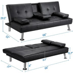 Divano reclinabile moderno in similpelle trasformabile in letto