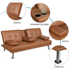 Divano reclinabile moderno in similpelle trasformabile in letto