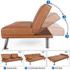 Divano reclinabile moderno in similpelle trasformabile in letto