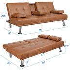 Divano reclinabile moderno in similpelle trasformabile in letto