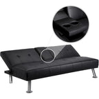 Divano reclinabile moderno in similpelle trasformabile in letto