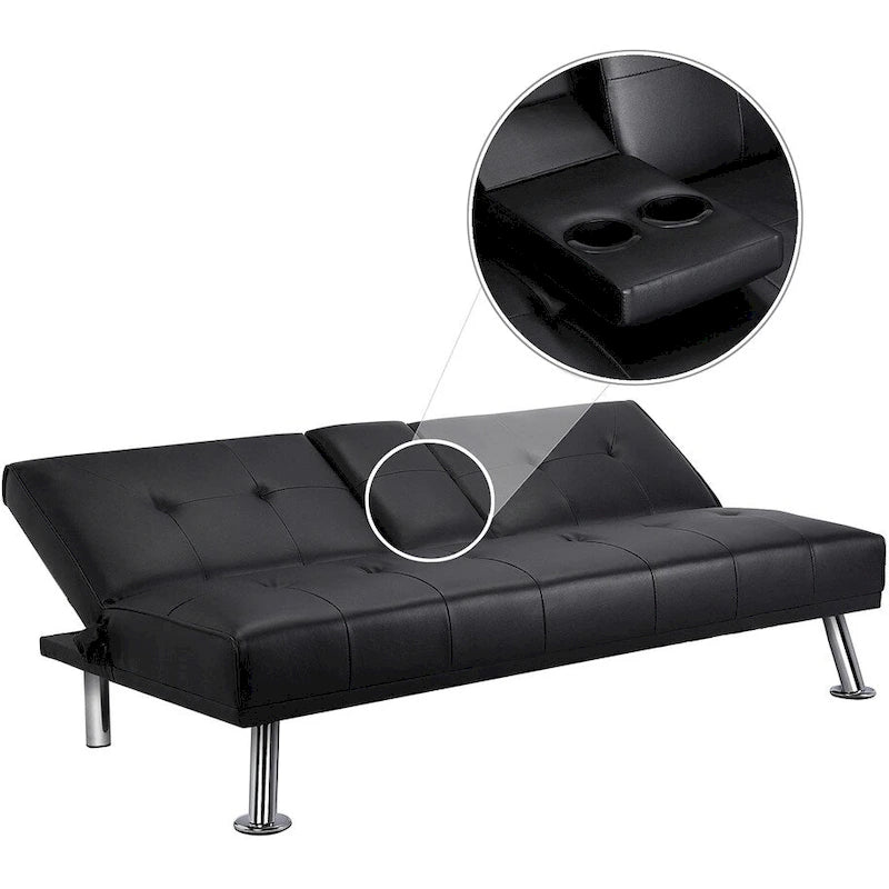 Divano reclinabile moderno in similpelle trasformabile in letto