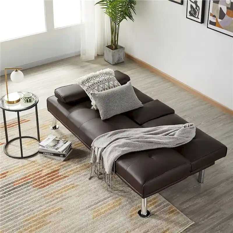 Divano reclinabile moderno in similpelle trasformabile in letto