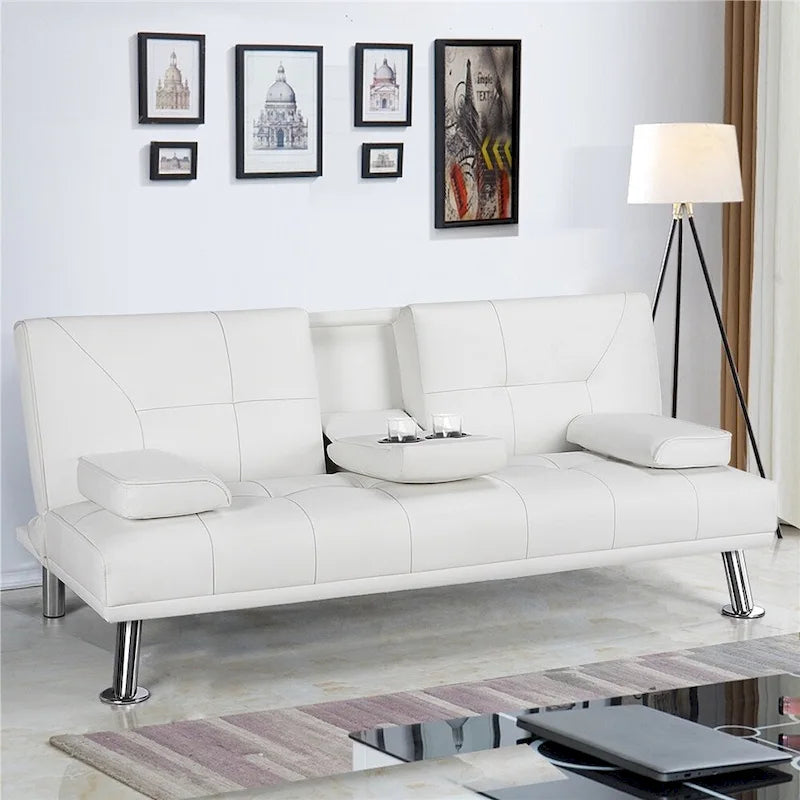 Divano reclinabile moderno in similpelle trasformabile in letto