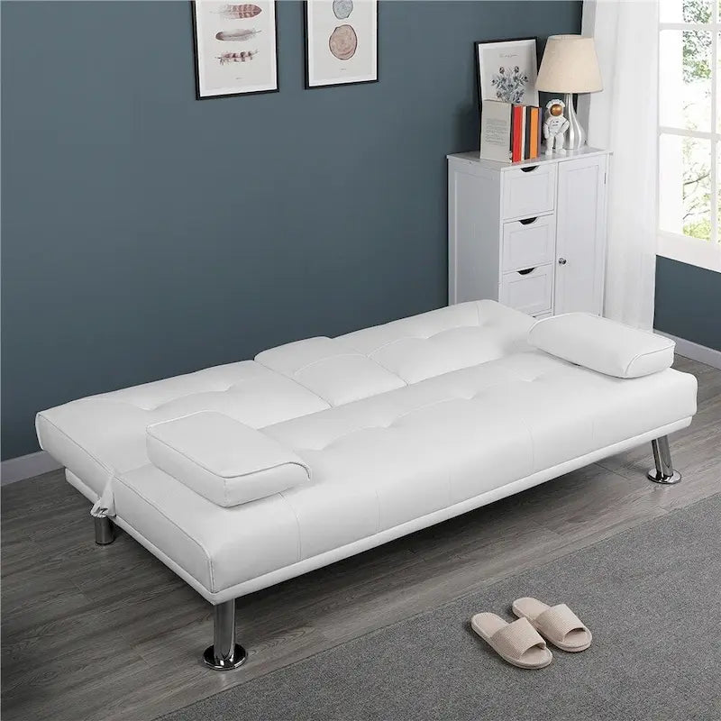 Divano reclinabile moderno in similpelle trasformabile in letto