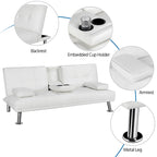 Divano reclinabile moderno in similpelle trasformabile in letto