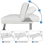 Divano reclinabile moderno in similpelle trasformabile in letto