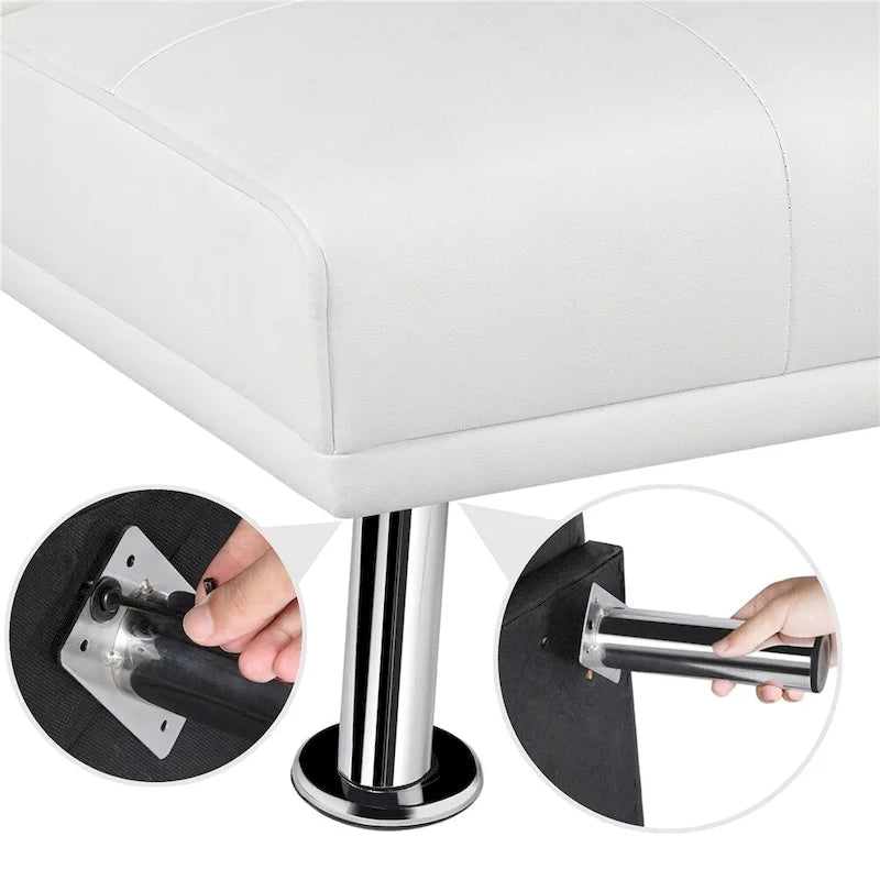 Divano reclinabile moderno in similpelle trasformabile in letto
