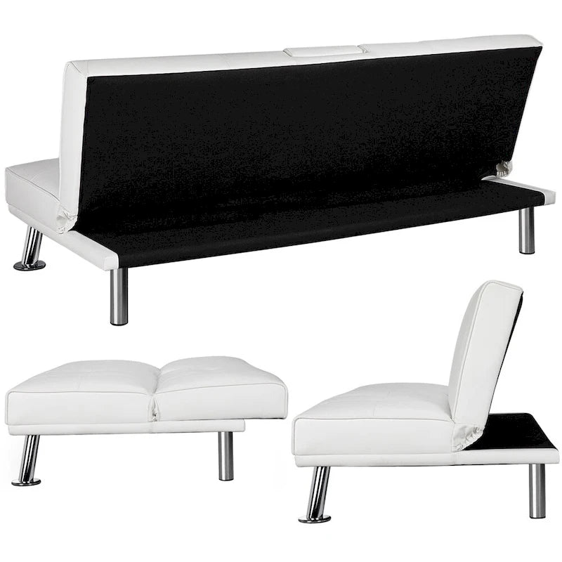 Divano reclinabile moderno in similpelle trasformabile in letto
